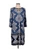 Sandra Darren Paisley Blue Casual Dress Size L - photo 1