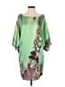 Unbranded 100% Polyester Print Green Cocktail Dress Size S - photo 1