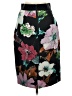Milly Floral Black Formal Skirt Size 6 - photo 2