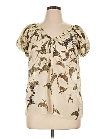 Moulinette Soeurs Short Sleeve Silk Top (view 1)
