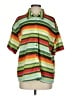 Le Lis Stripes Green Short Sleeve Blouse Size S - photo 1