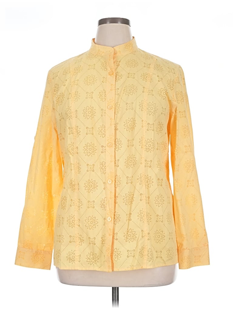 Pre-owned Alfred Dunner Long Sleeve Blouse In Yellow