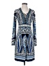 Hale Bob Aztec Or Tribal Print Color Block Graphic Blue Cocktail Dress Size S - photo 1