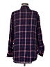 Express 100% Rayon Plaid Blue Long Sleeve Button-Down Shirt Size M - photo 2