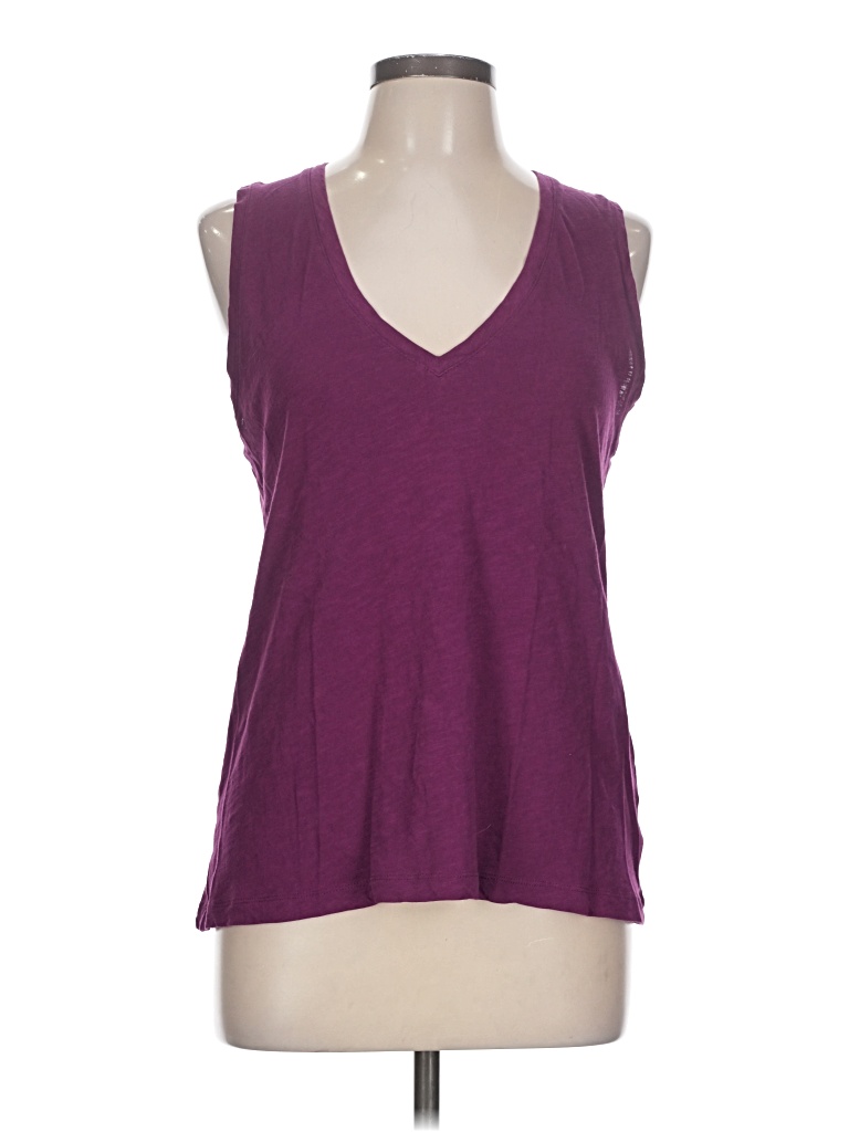 Pre-owned Madewell Tank Top Purple Plunge Neckline Tops