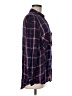 Express 100% Rayon Plaid Blue Long Sleeve Button-Down Shirt Size M - photo 4