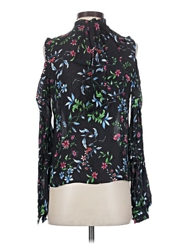 Milly Long Sleeve Silk Top (view 2)