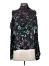 Milly 100% Silk Black Long Sleeve Silk Top Size 0 - photo 2