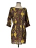 Glam 100% Polyester Paisley Brown Cocktail Dress Size S - photo 1