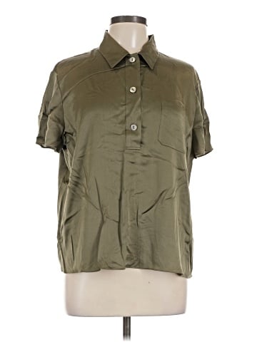 Vince. Short Sleeve Silk Top (view 1)