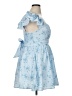 Altar'd State 100% Polyester Floral Blue Cocktail Dress Size XL - photo 4