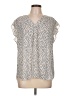 Chaus 100% Polyester Silver Short Sleeve Blouse Size L - photo 1