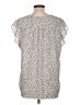 Chaus 100% Polyester Silver Short Sleeve Blouse Size L - photo 2