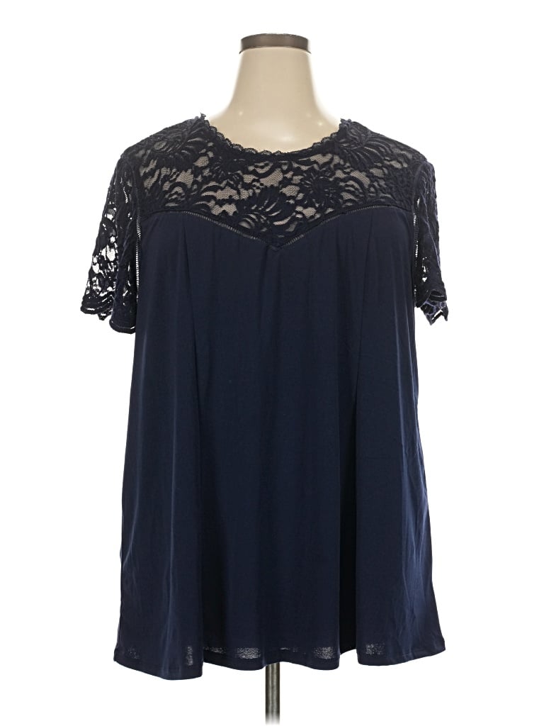 Pre-owned Torrid Short Sleeve Blouse In Blue