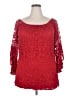 Win Win Red 3/4 Sleeve Blouse Size XL - photo 1