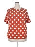 Unbranded 100% Polyester Polka Dots Orange Short Sleeve Blouse Size 2X - photo 1