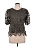Ultra Pink 100% Polyester Gray Short Sleeve Blouse Size L - photo 1