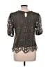 Ultra Pink 100% Polyester Gray Short Sleeve Blouse Size L - photo 2