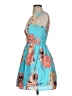 City Studio 100% Polyester Floral Blue Cocktail Dress Size 3 - photo 5