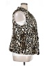 Chico's 100% Polyester Animal Print Ivory Faux Fur Vest Size XL (3) - photo 4