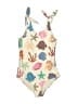 H&M Print Ivory One Piece Swimsuit Size 6X - 7 - photo 1