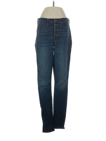 Madewell Tall 9" Mid-Rise Skinny Jeans in Hayes Wash: Button-Front Edition (view 1)
