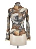 Bebe Print Brown Long Sleeve Blouse Size M - photo 2