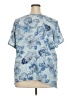 Basic Editions Blue Short Sleeve Blouse Size 3X - photo 2