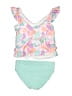 Justice Tropical Green Two Piece Swimsuit Size 12 - 14 - photo 2
