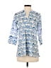 Oliphant Blue 3/4 Sleeve Blouse Size XS - photo 1
