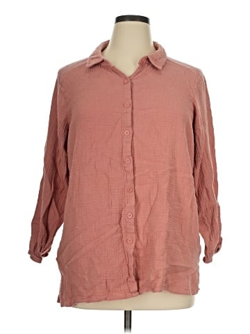 By Design 3/4 Sleeve Button-Down Shirt (view 1)
