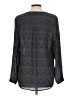 DR2 100% Polyester Damask Jacquard Paisley Teal Long Sleeve Blouse Size L - photo 2