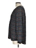 DR2 100% Polyester Damask Jacquard Paisley Teal Long Sleeve Blouse Size L - photo 5