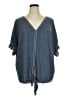 Max Studio Blue Short Sleeve Top Size 1X - photo 1