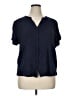 Amazon Essentials 100% Viscose Blue Short Sleeve Blouse Size XL - photo 1