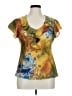 Sunny Leigh 100% Polyester Gold Short Sleeve Blouse Size XL - photo 1
