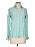 Joe Fresh Teal Long Sleeve Button-Down Shirt Size XS - photo 1