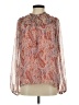 Aqua 100% Polyester Paisley Orange Long Sleeve Blouse Size S - photo 1