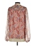 Aqua 100% Polyester Paisley Orange Long Sleeve Blouse Size S - photo 2