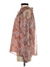 Aqua 100% Polyester Paisley Orange Long Sleeve Blouse Size S - photo 5