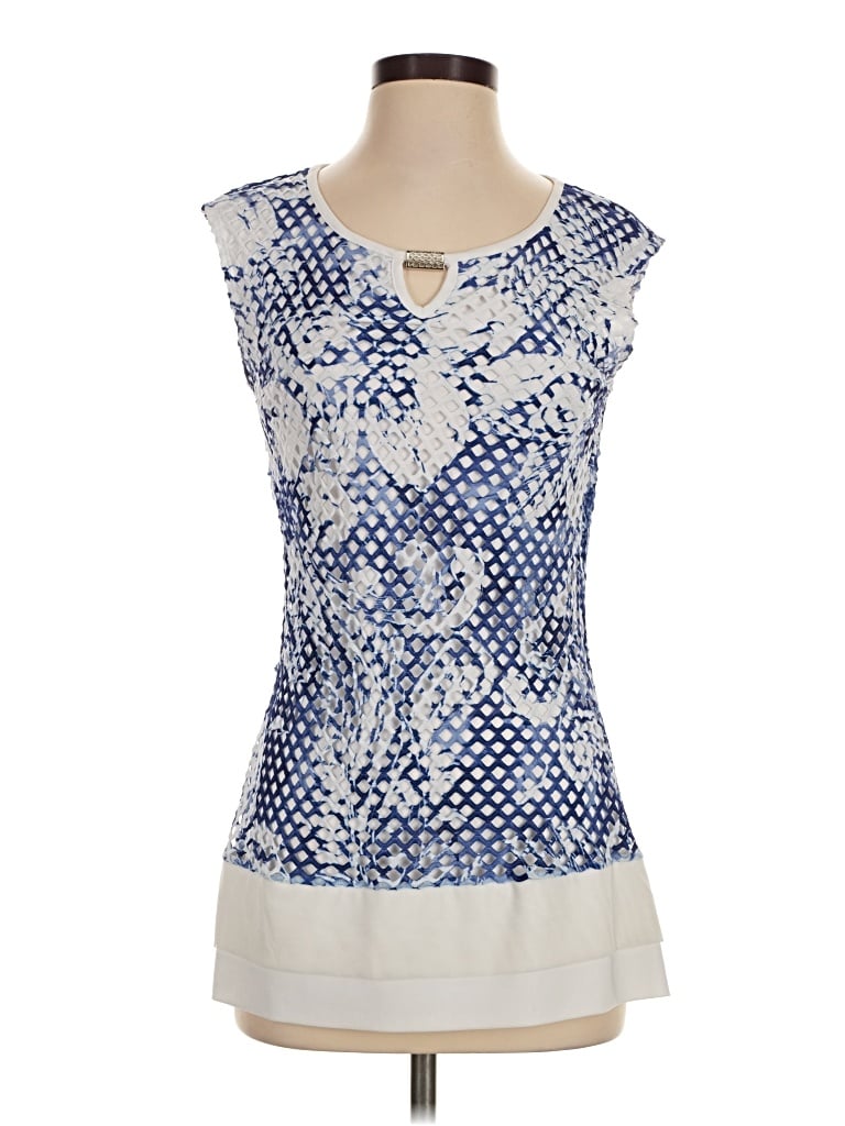 Pre-owned Frank Lyman Design Sleeveless Blouse In Blue