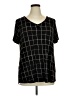 Evri Plaid Black Short Sleeve T-Shirt Size 1X - photo 1