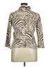 J. McLaughlin Animal Print Brown Ivory 3/4 Sleeve Blouse Size XL - photo 2