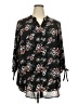 Joan Rivers 100% Polyester Floral Black 3/4 Sleeve Blouse Size 18 - photo 1