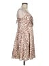 Express 100% Polyester Animal Print Tan Cocktail Dress Size M - photo 4