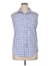 Eddie Bauer Checkered-gingham Blue Sleeveless Blouse Size XL - photo 1