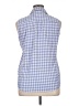 Eddie Bauer Checkered-gingham Blue Sleeveless Blouse Size XL - photo 2