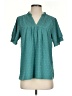 Assorted Brands 100% Polyester Teal Short Sleeve Blouse Size S - photo 1