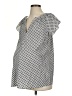 Motherhood 100% Polyester Polka Dots Silver Short Sleeve Blouse Size Sm Maternity - photo 1