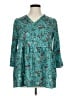 Unbranded 100% Polyester Teal 3/4 Sleeve Blouse Size XL - photo 1